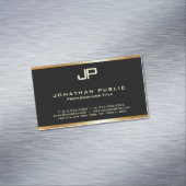 Faux Gold Monogrammed Moderne Elegant Sjabloon Gla Magnetisch Visitekaartje (Voorbeeld)