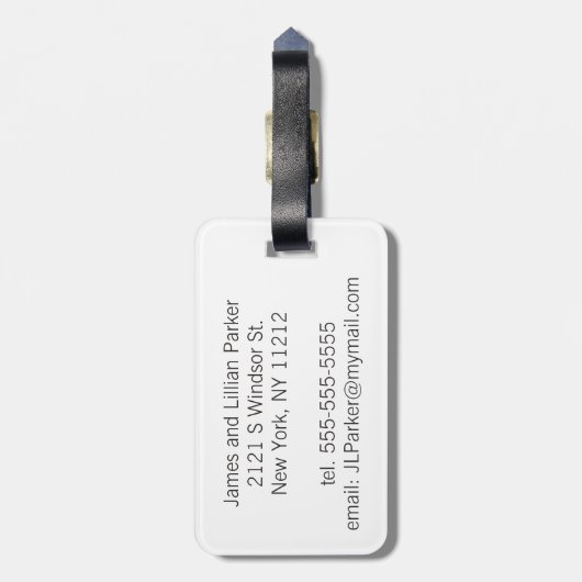 Faux Gold Mr en Mrs Monogram Wedding Bagagelabel (Achterkant verticaal)