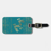 Faux Gold Mr en Mrs Monogram Wedding Bagagelabel (Voorkant horizontaal)