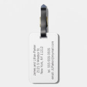 Faux Gold Mr en Mrs Monogram Wedding Bagagelabel (Achterkant verticaal)