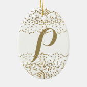 Faux Gold Mr en Mrs Monogram Wedding Keramisch Ornament (Achterkant)