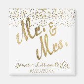 Faux Gold Mr en Mrs Monogram Wedding Magneet (Voorkant)