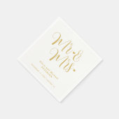 Faux gold Mr. en Mrs. Simple calligraphy bruiloft Servet (Hoek)
