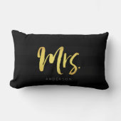 Faux Gold Mrs Black Stripes Kussen (Voorkant)