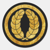  Faux Gold Nakagawa Japan Mon Graphic Ronde Sticker (Voorkant)