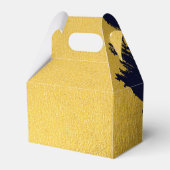 Faux Gold Navy Blue Monogram Weddenschap Bedankdoosjes (Achterkant)