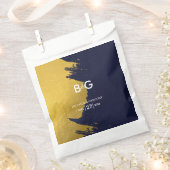 Faux Gold Navy Blue Monogram Weddenschap Bedankzakje (Geknipt)