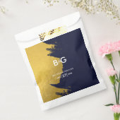 Faux Gold Navy Blue Monogram Weddenschap Bedankzakje (Gezegeld)