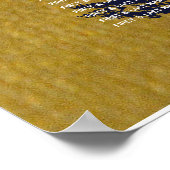 Faux Gold Navy Blue Monogram Wedding Seating Chart Poster (Hoek)