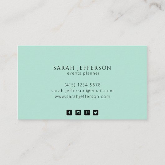 Faux Gold Neo Mint past alle vormen van Abstract m Visitekaartje (Achterkant)