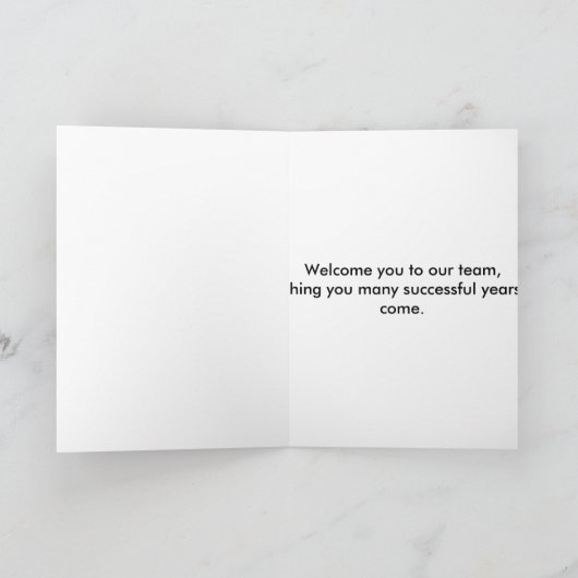 Faux Gold New Employee Welcome Kaart (Binnen)