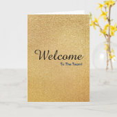 Faux Gold Nieuwe medewerker Welkom Kaart (Gele Bloem)