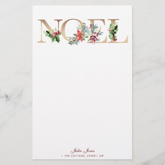 faux Gold Noel design kerstfeestartikel Briefpapier (Voorkant)