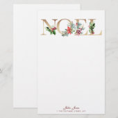 faux Gold Noel design kerstfeestartikel Briefpapier (Voorkant / Achterkant)