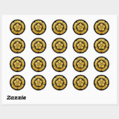  Faux Gold Oda Japan Mon Oosterse Kunst Ronde Sticker (Vel)