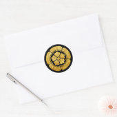  Faux Gold Oda Japan Mon Oosterse Kunst Ronde Sticker (Envelop)