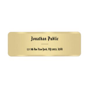 Faux Gold Old Style-tekstscript Sjabloon legant Etiket