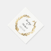 Faux Gold Olive Leaf Laurel Krans Bruid Receptie Servetten (Hoek)