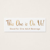 Faux Gold op White Drink Tickets Kaarten invoegen Mini Visitekaartjes (Voorkant)