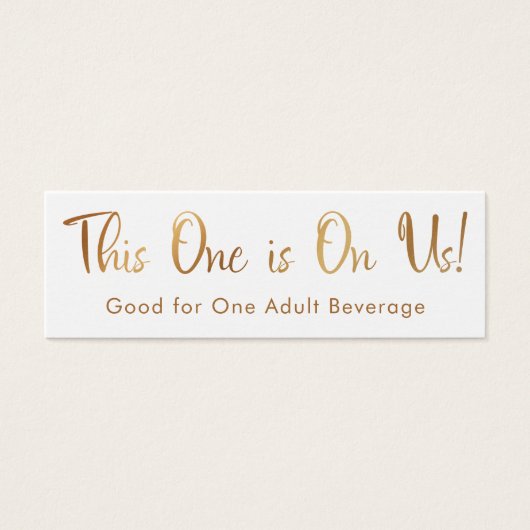 Faux Gold op White Drink Tickets Kaarten invoegen Mini Visitekaartjes (Voorkant)