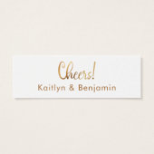 Faux Gold op White Drink Tickets Kaarten invoegen Mini Visitekaartjes (Achterkant)