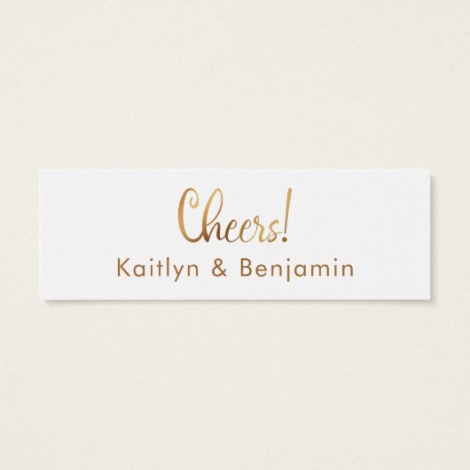 Faux Gold op White Drink Tickets Kaarten invoegen Mini Visitekaartjes (Achterkant)