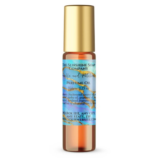 Faux Gold & Opal Stone Parfum Roller Fles label