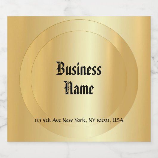 Faux Gold Oude Stijl Kalligrafie Script Sjabloon Bier Etiket (Enkel label)