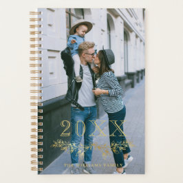Faux Gold Overlay Halve krans Jaar Naam Foto Planner