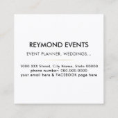 Faux Gold Overzichtelijke Rozen Bloem, Evenementen Vierkante Visitekaartje (Achterkant)