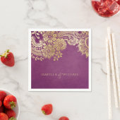 Faux Gold paarse elegant  lace bruiloft Servet (Insitu)