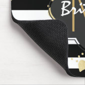 Faux Gold Paint Splatter op zwart-wit monogram Muismat (Hoek)