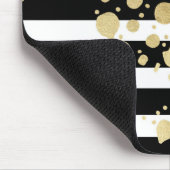 Faux Gold Paint Splatter op zwarte en witte strepe Muismat (Hoek)
