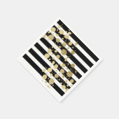 Faux Gold Paint Splatter op zwarte en witte strepe Servet (Hoek)