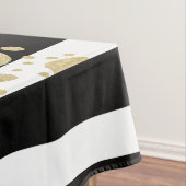 Faux Gold Paint Splatter op zwarte en witte strepe Tafelkleed (Voorbeeld)