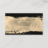 Faux Gold Paint Stroke logo op zwart Visitekaartje (Achterkant)