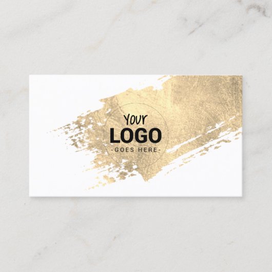 Faux Gold Paint Stroke logo Visitekaartje (Voorkant)