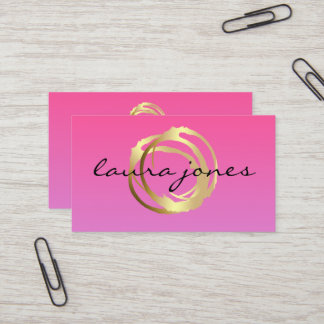 Faux Gold Painted Circle Designer Business Card Visitekaartje