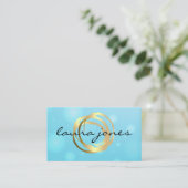 Faux Gold Painted Circle Designer Visitekaartje (Staand voorkant)