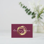 Faux Gold Painted Circle Designer Visitekaartje (Staand voorkant)