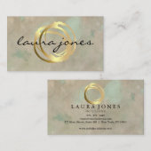 Faux Gold Painted Circle Designer Visitekaartje (Voorkant / Achterkant)