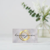 Faux Gold Painted Circle Designer Visitekaartje (Staand voorkant)