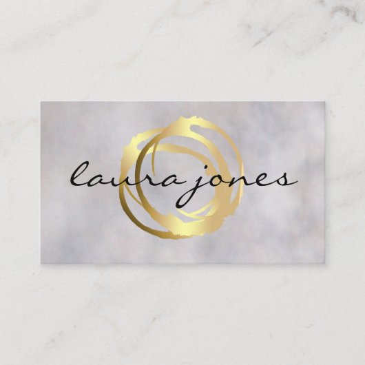 Faux Gold Painted Circle Designer Visitekaartje (Voorkant)