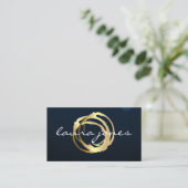 Faux Gold Painted Circle Designer Visitekaartje (Staand voorkant)