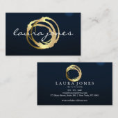 Faux Gold Painted Circle Designer Visitekaartje (Voorkant / Achterkant)