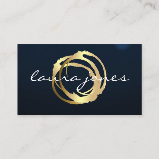 Faux Gold Painted Circle Designer Visitekaartje (Voorkant)