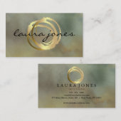 Faux Gold Painted Circle Designer Visitekaartje (Voorkant / Achterkant)