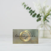 Faux Gold Painted Circle Designer Visitekaartje (Staand voorkant)