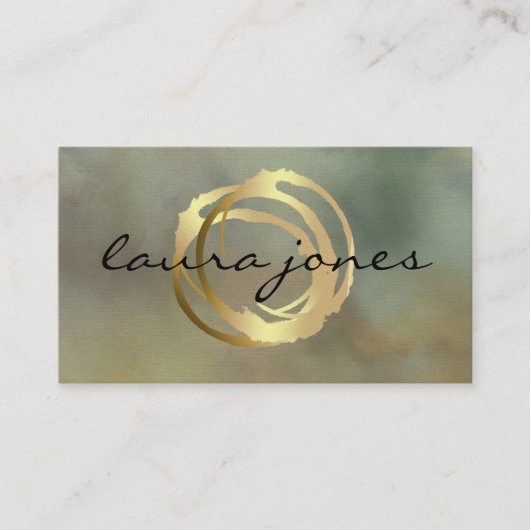 Faux Gold Painted Circle Designer Visitekaartje (Voorkant)