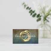 Faux Gold Painted Circle Designer Visitekaartje (Staand voorkant)